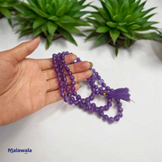 Amethyst Mala 6MM - Natural Amethyst for Spiritual Healing & Calmness with Lab Certificate - Malawala