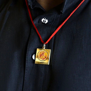 Baglamukhi Locket with Gold Chain - Divine Baglamukhi Pendant for Protection & Victory over Enemies - Malawala