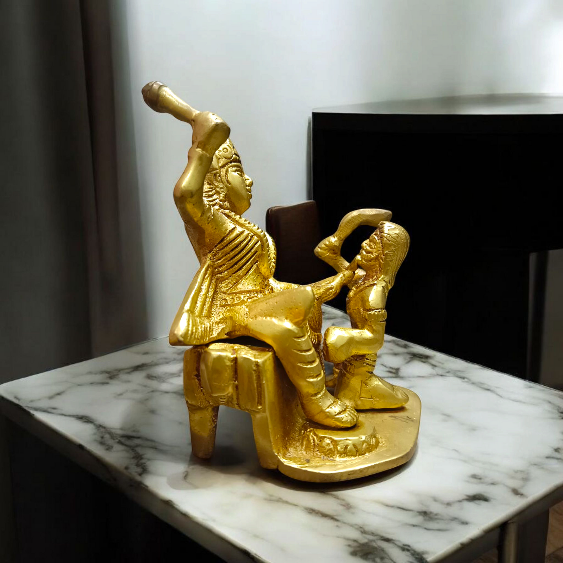 Baglamukhi Mata Statue Brass 12cm | Divine Brass Idol | Malawala