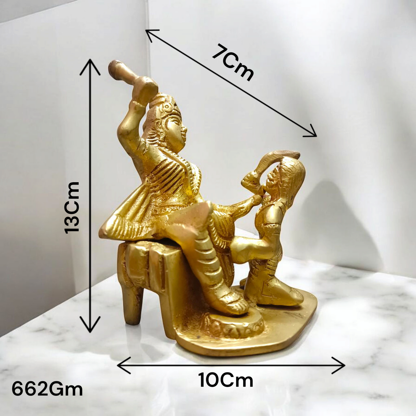 Baglamukhi Mata Statue Brass 12cm | Divine Brass Idol | Malawala
