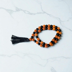 Black Agate & Rudraksha Mala 54 Beads | 8mm | Lab Certified