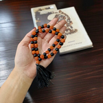 Black Agate & Rudraksha Mala 54 Beads | 8mm | Lab Certified