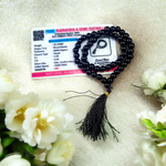 Black Hakik Agate Mala with 54+1 lab-certified 6mm beads for Japa, meditation, and spiritual protection – handcrafted in India