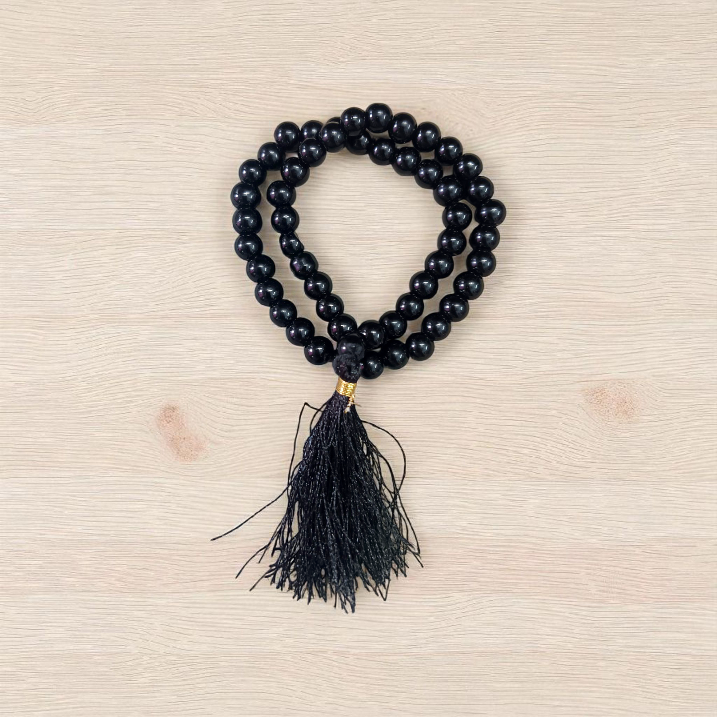 Black Hakik Agate Mala with 54+1 lab-certified 6mm beads for Japa, meditation, and spiritual protection – handcrafted in India