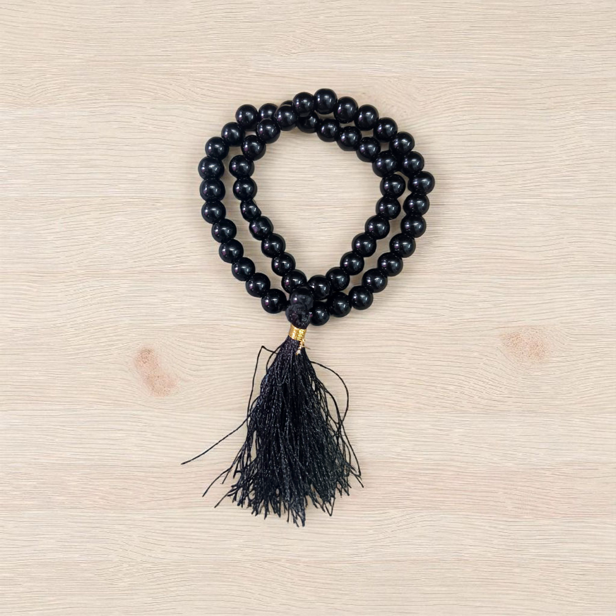 Black Hakik Agate Mala with 54+1 lab-certified 6mm beads for Japa, meditation, and spiritual protection – handcrafted in India