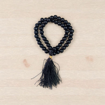 Black Hakik Agate Mala with 54+1 lab-certified 6mm beads for Japa, meditation, and spiritual protection – handcrafted in India