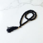 Black Hakik Agate Mala with 54+1 lab-certified 6mm beads for Japa, meditation, and spiritual protection – handcrafted in India