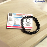 Black Hakik Bracelet - Natural Black Agate for Protection & Grounding with Lab Certificate - Malawala