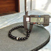 Black Hakik Bracelet - Natural Black Agate for Protection & Grounding with Lab Certificate - Malawala