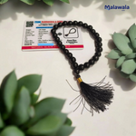 Black Hakik Mala 8MM - Natural Black Agate for Protection & Grounding with Lab Certificate - Malawala