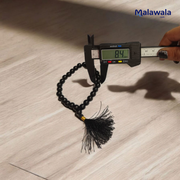 Black Hakik Mala 8MM - Natural Black Agate for Protection & Grounding with Lab Certificate - Malawala