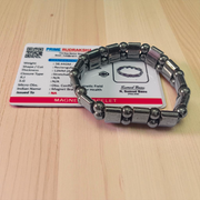 Black Magnetic Therapy Bracelet with sleek finish and modern link design, lab certified for weight loss and BP control benefits