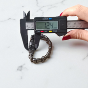 Black Magnetic Therapy Bracelet with sleek finish and modern link design, lab certified for weight loss and BP control benefits