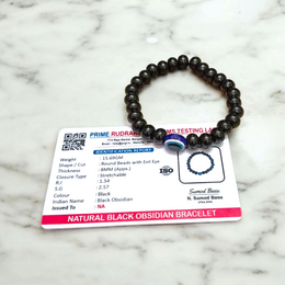 Black Obsidian Bracelet – 8mm – For Unisex Wear – Lab Certified - Malawala