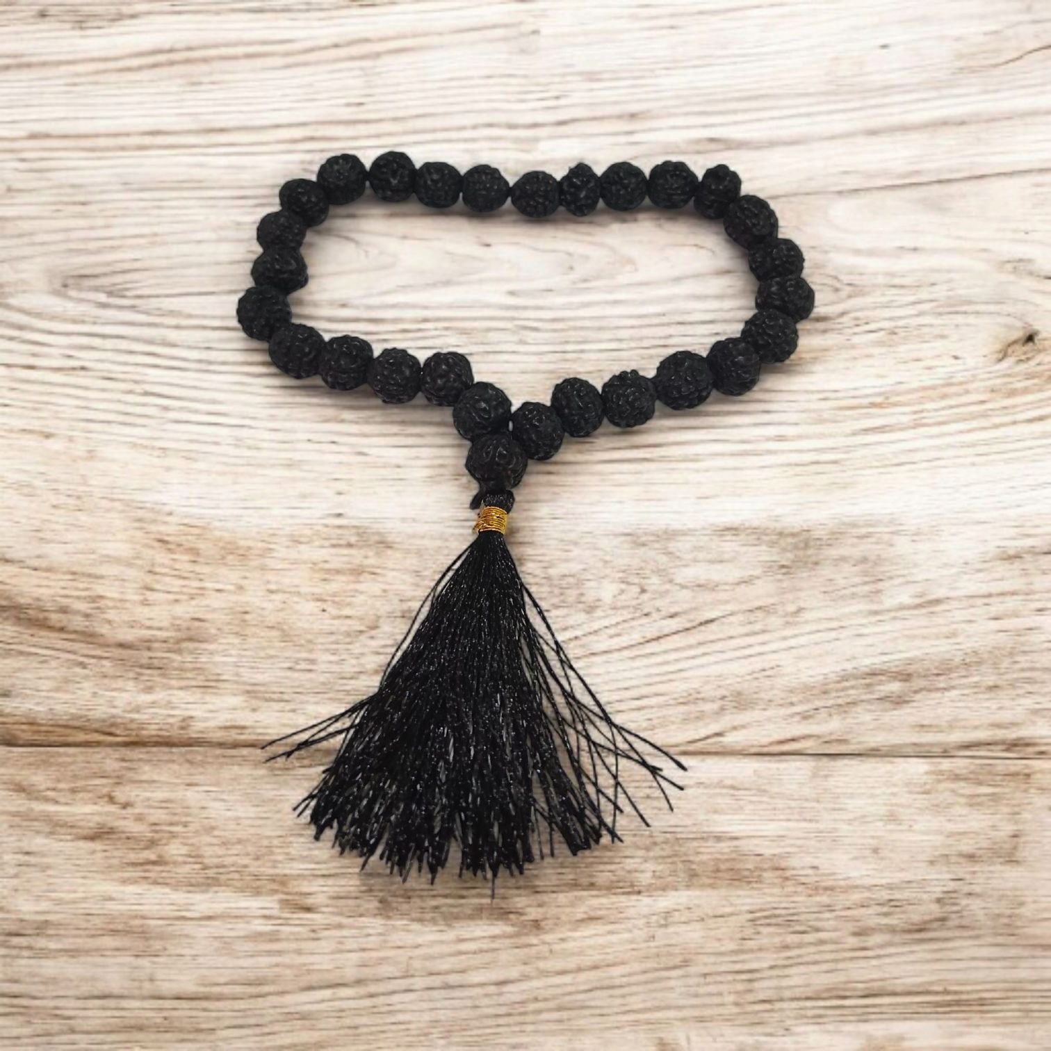 Black Rudraksha Jaap Mala 27+1 Beads 8MM Lab Certified | Malawala