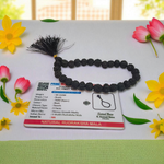 Black Rudraksha Mala 8MM - Natural 5 Mukhi Rudraksha for Spiritual Growth & Protection with Lab Certificate - Malawala