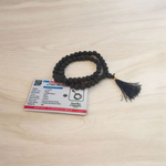 Black Rudraksha Mala 8MM - Natural 5 Mukhi Rudraksha for Spiritual Growth & Protection with Lab Certificate - Malawala