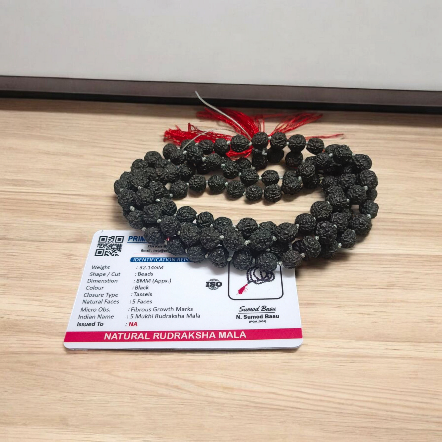 Black Rudraksha Mala 8MM 108+1 Beads Lab Certified | Malawala