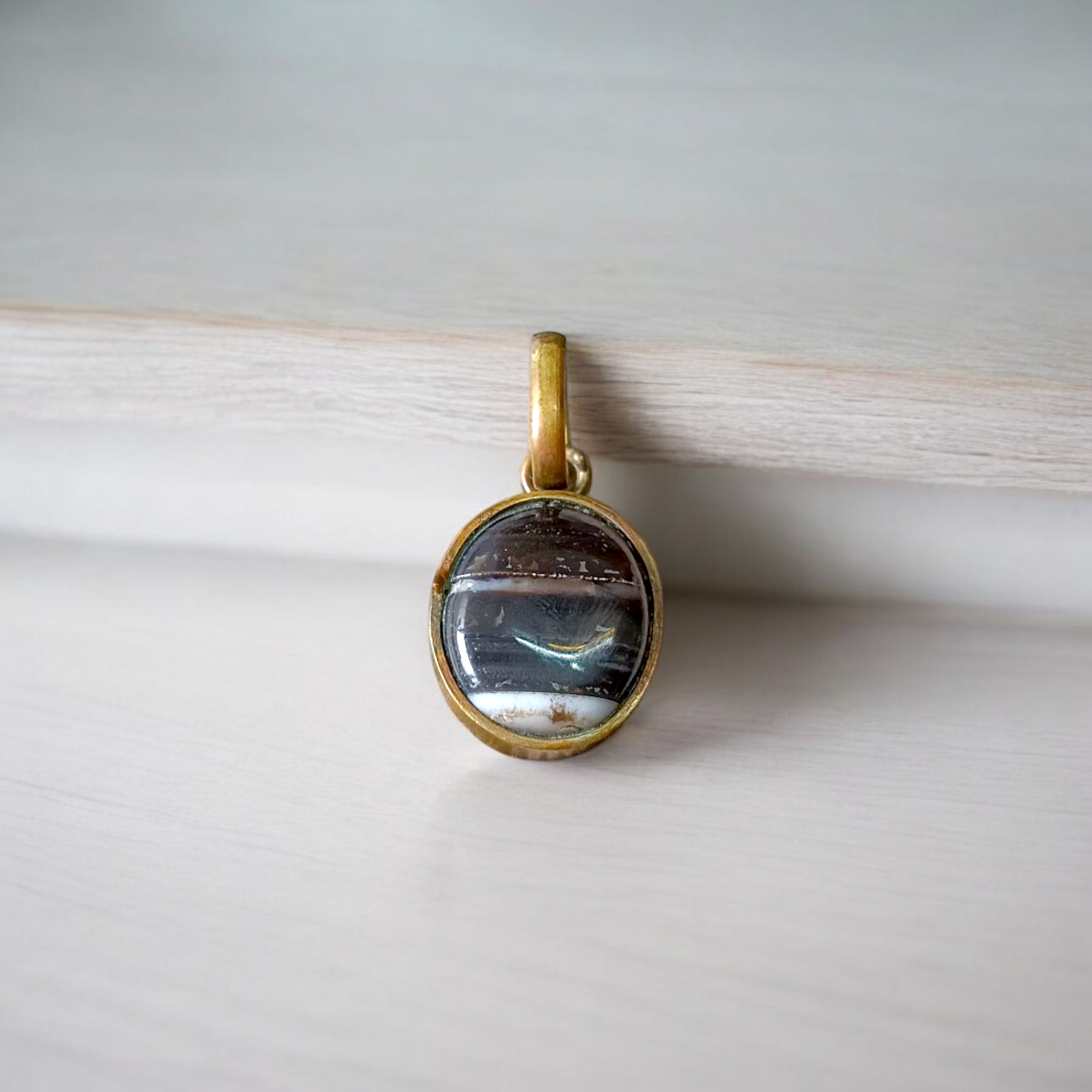 Black Sulemani Hakik Pendant - Natural Black Agate for Protection & Grounding with Lab Certificate - Malawala