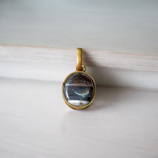 Black Sulemani Hakik Pendant - Natural Black Agate for Protection & Grounding with Lab Certificate - Malawala