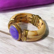 Blue Hakik (Agate) Bracelet – Antique Style, 8mm Beads, Lab Certified Gemstone Jewelry by MalaWala