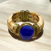 Blue Hakik (Agate) Bracelet – Antique Style, 8mm Beads, Lab Certified Gemstone Jewelry by MalaWala