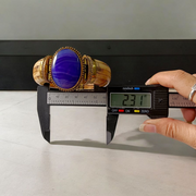 Blue Hakik (Agate) Bracelet – Antique Style, 8mm Beads, Lab Certified Gemstone Jewelry by MalaWala