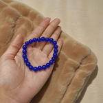 Blue Hakik Bracelet - Natural Blue Agate for Calmness & Communication with Lab Certificate - Malawala