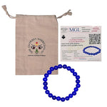 Blue Hakik Bracelet - Natural Blue Agate for Calmness & Communication with Lab Certificate - Malawala