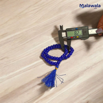 Blue Hakik Mala 8MM - Natural Blue Agate for Calmness & Communication with Lab Certificate - Malawala