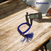Blue Hakik Mala 8MM - Natural Blue Agate for Calmness & Communication with Lab Certificate - Malawala