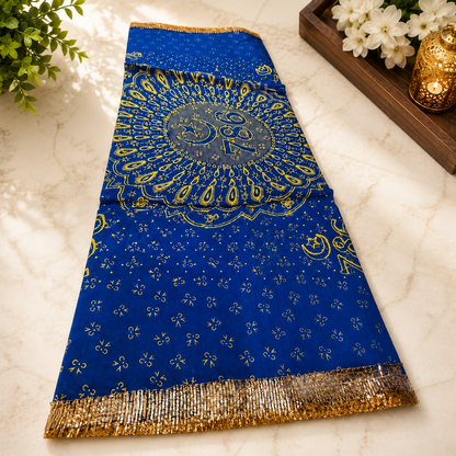 Blue Peer Baba Dargah Chadar with 786 Print and Jai Peer Baba Ki Design for Mazar Offering