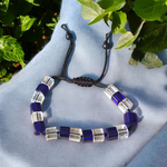 Blue & White Crystal Bracelet – 8mm Beads for Energy Healing, Clarity, and Balance by MalaWala