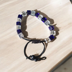 Blue & White Crystal Bracelet – 8mm Beads for Energy Healing, Clarity, and Balance by MalaWala