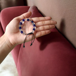 Blue & White Crystal Bracelet – 8mm Beads for Energy Healing, Clarity, and Balance by MalaWala