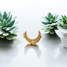 Brass Chand Tilak stamp with designed for precise moon-shaped tilak application during Hindu rituals and daily prayers