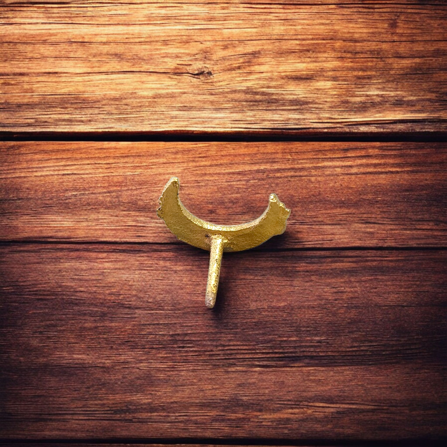 Brass Chand Tilak stamp with designed for precise moon-shaped tilak application during Hindu rituals and daily prayers