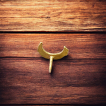 Brass Chand Tilak stamp with designed for precise moon-shaped tilak application during Hindu rituals and daily prayers