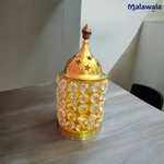 Brass Crystal Akhand Jyot | Crystal Pillar Jyot | Deepak Oil Lamp for Pooja Temple Tealight Holder & Lalten | Malawala