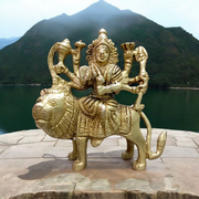 Brass Durga Mata Murti | Sherawali Mata Brass Statue | Mata Rani on Lion | Malawala