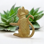 Brass Ganesha Mooshak Diya Idol – 3 Inches Tall | Decorative Oil Lamp Murti for Home and Temple | Malawala