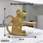 Brass Ganesha Mooshak Diya Idol – 3 Inches Tall | Decorative Oil Lamp Murti for Home and Temple | Malawala