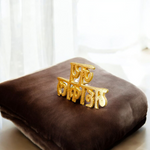 Brass Jai Mahakal Tilak Stamp with divine engravings, ideal for applying tilak during daily worship and spiritual practices