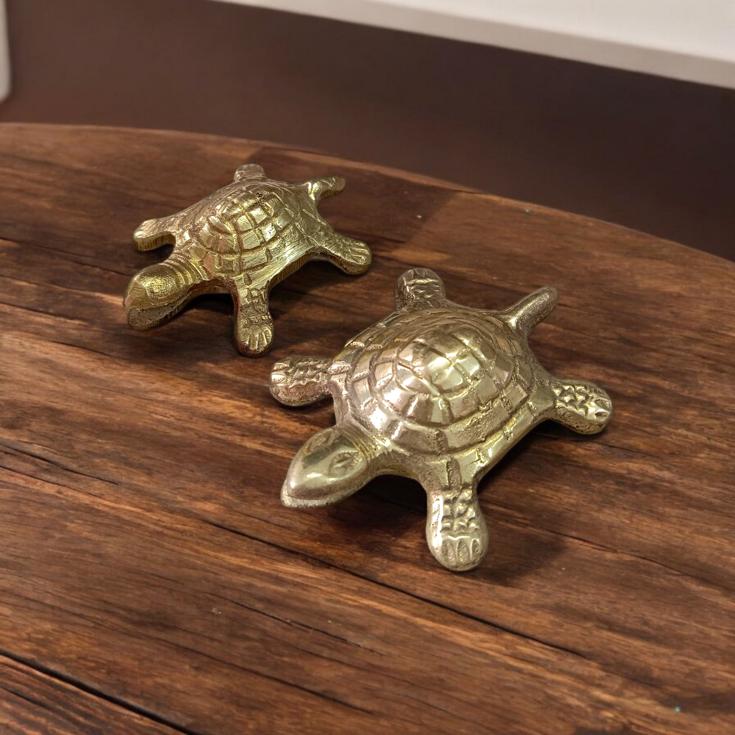 Brass Kachua Yantra – turtle-shaped vastu item with sacred yantra inscriptions, used for positive energy and wish fulfilment.