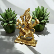 Brass Kal Bhairav Idol | Bhairav Baba Murti Gold (4 Inch) | Malawala