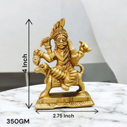 Brass Kal Bhairav Idol | Bhairav Baba Murti Gold (4 Inch) | Malawala