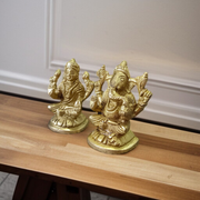 Brass Lakshmi Ganesh Murti featuring intricate detailing, ideal for wealth, success, and elegant spiritual decor