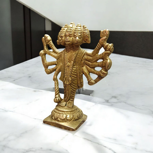 Brass Panchmukhi Hanuman Ji Murti | Bajrang Bali Statue | Malawala
