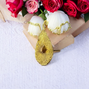 Brass Prabhu Tilak Stamp with engraved design for applying forehead tilak, ideal for daily religious use