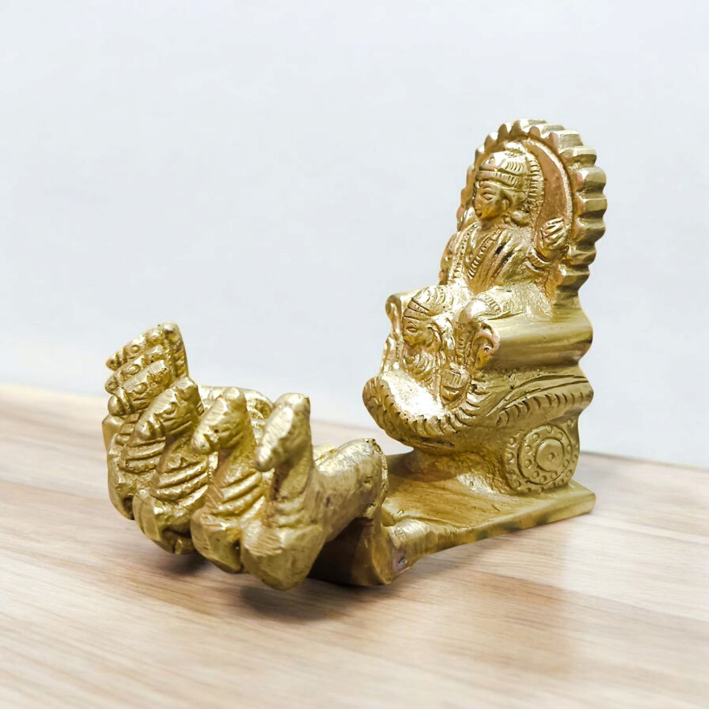 Brass Surya Dev with Rath | Surya Dev Brass Murti | Malawala